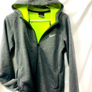 Nike golf zip front grey light green hoodie